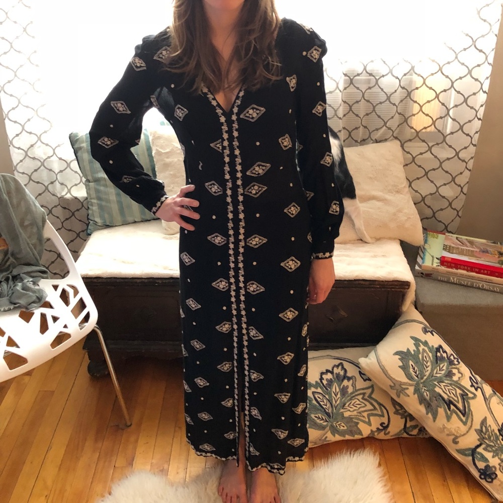 Free People Embroidered Dress Size XS